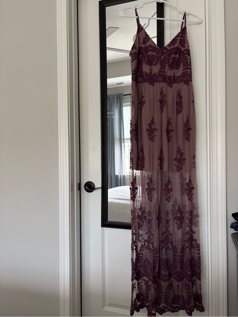 Altar'd State Dusty Plum Lace Slip Dress